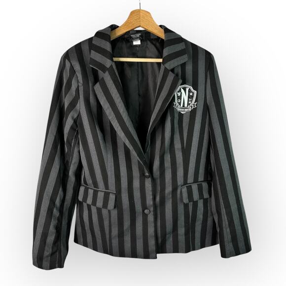 Hot Topic Womens size Medium Wednesday Addams Family Nevermore Blazer Cosplay - Picture 1 of 10
